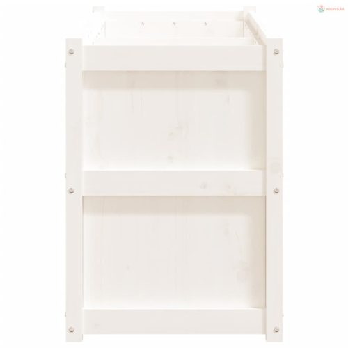 Fehér tömör fenyőfa kerti virágláda 150x50x70 cm