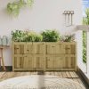 Impregnált fenyőfa kerti virágláda 150x50x70 cm