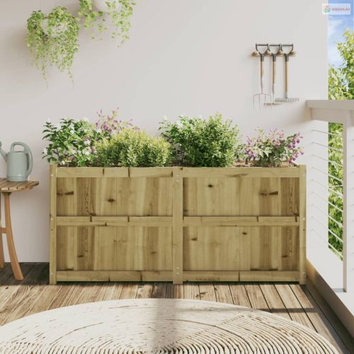 Impregnált fenyőfa kerti virágláda 150x50x70 cm