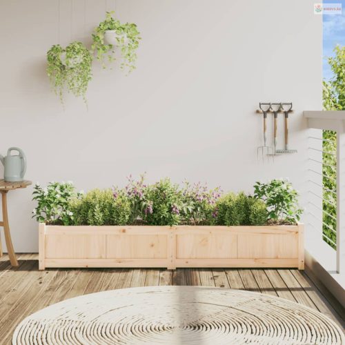 Tömör fenyőfa kerti virágláda 180x31x31 cm