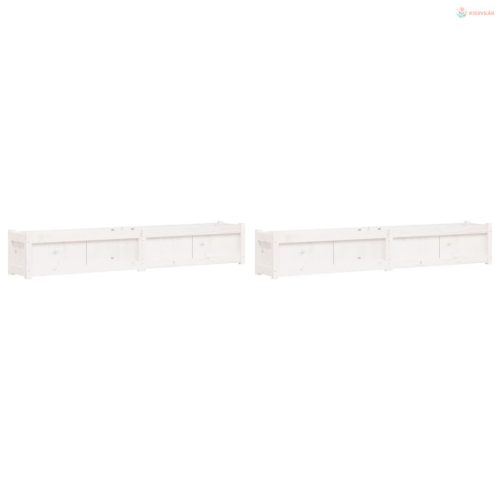 2 db fehér tömör fenyőfa virágláda