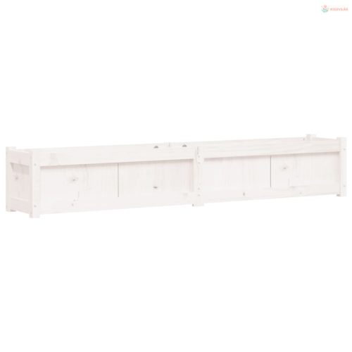 2 db fehér tömör fenyőfa virágláda