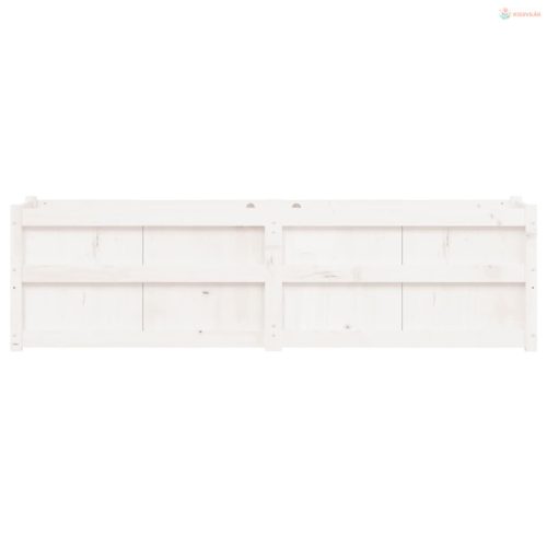 Fehér tömör fenyőfa kerti virágláda 180x50x50 cm