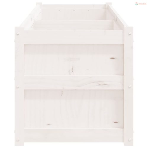 Fehér tömör fenyőfa kerti virágláda 180x50x50 cm