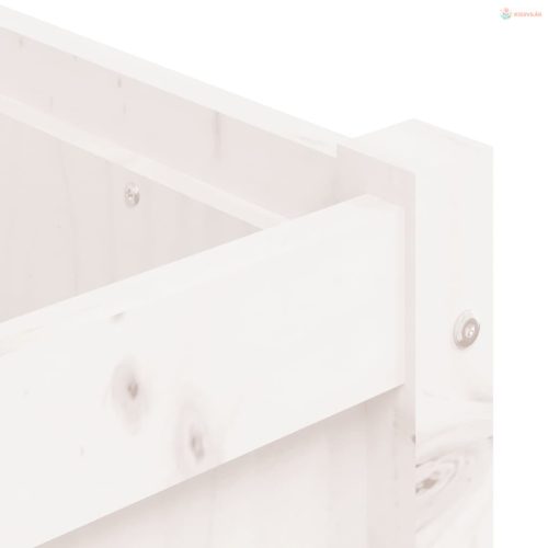 Fehér tömör fenyőfa kerti virágláda 180x50x50 cm