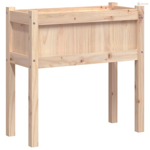 Tömör fenyőfa kerti virágláda lábakkal 70 x 31 x 70 cm