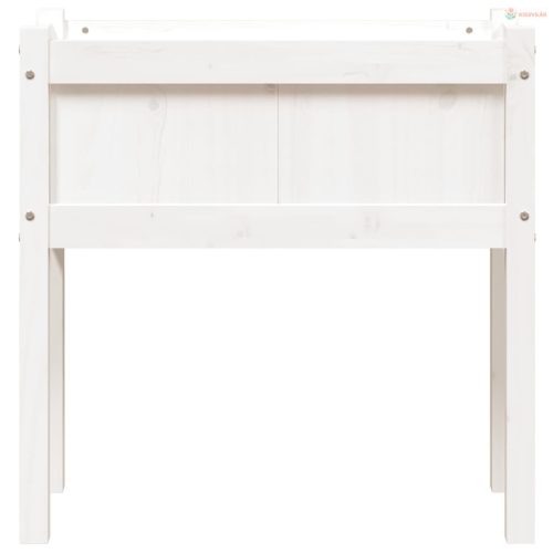 Fehér tömör fenyő kerti virágláda 70 x 31 x 70 cm