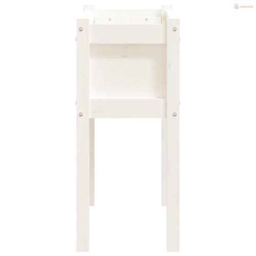 Fehér tömör fenyő kerti virágláda 70 x 31 x 70 cm