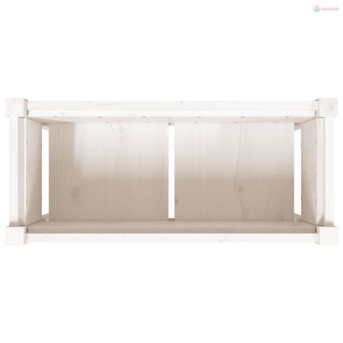 Fehér tömör fenyő kerti virágláda 70 x 31 x 70 cm