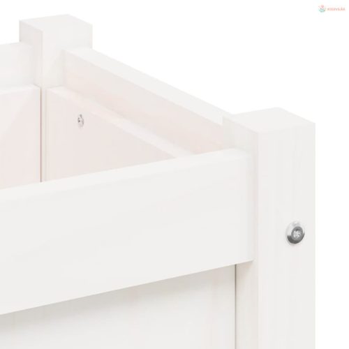 Fehér tömör fenyő kerti virágláda 70 x 31 x 70 cm