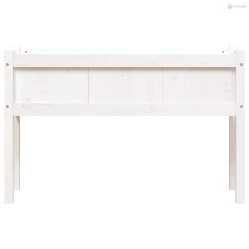 2 db fehér tömör fenyő kerti virágláda lábakkal