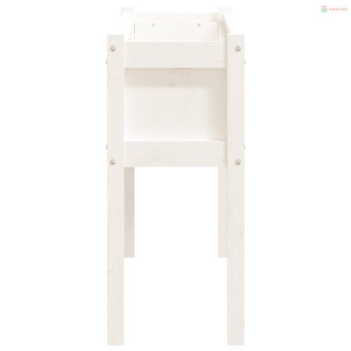 2 db fehér tömör fenyő kerti virágláda lábakkal