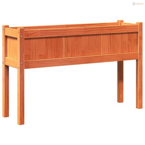 2 db viaszbarna tömör fenyő kerti virágláda lábakkal