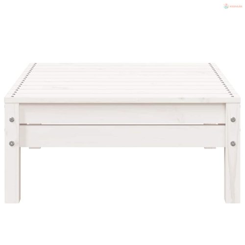 3 személyes fehér tömör fenyőfa kerti kanapé lábtartóval