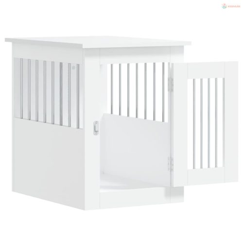 Fehér szerelt fa kutyaketrec 45 x 62 x 59 cm