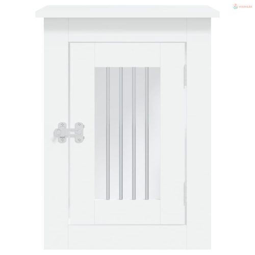 Fehér szerelt fa kutyaketrec 45 x 62 x 59 cm