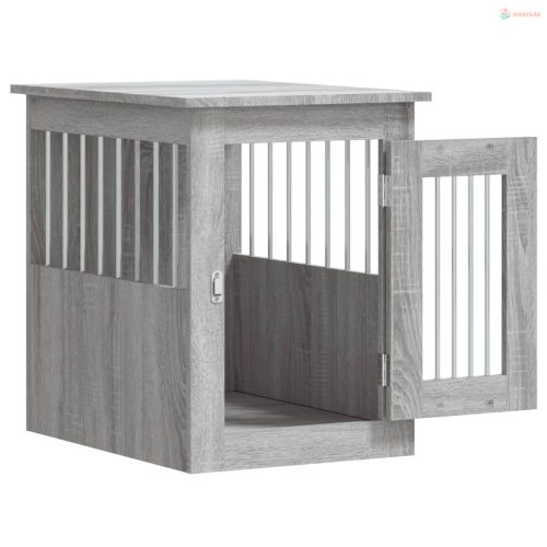 Szürke sonoma színű szerelt fa kutyaketrec 45 x 62 x 59 cm