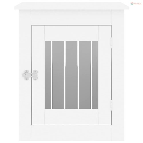 Fehér szerelt fa kutyaketrec 55 x 75 x 65 cm