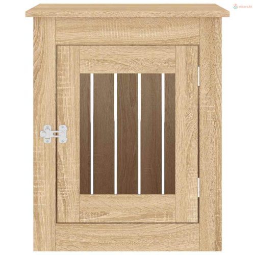 Sonoma tölgy színű szerelt fa kutyaketrec 55 x 75 x 65 cm