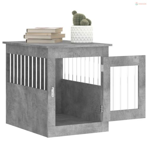 Betonszürke szerelt fa kutyaketrec 55 x 75 x 65 cm
