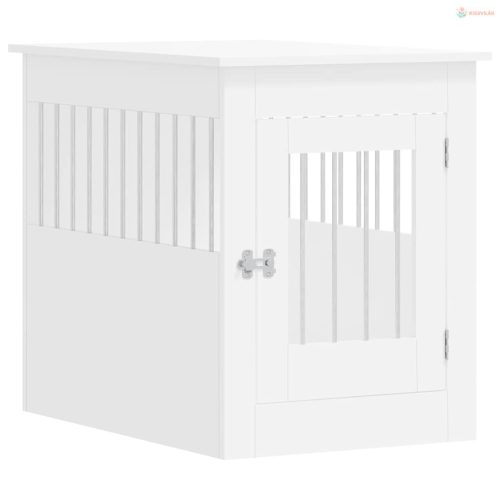 Fehér szerelt fa kutyaketrec 55 x 80 x 68 cm