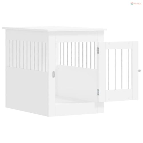 Fehér szerelt fa kutyaketrec 55 x 80 x 68 cm