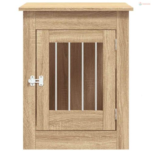 Sonoma tölgy színű szerelt fa kutyaketrec 55 x 80 x 68 cm