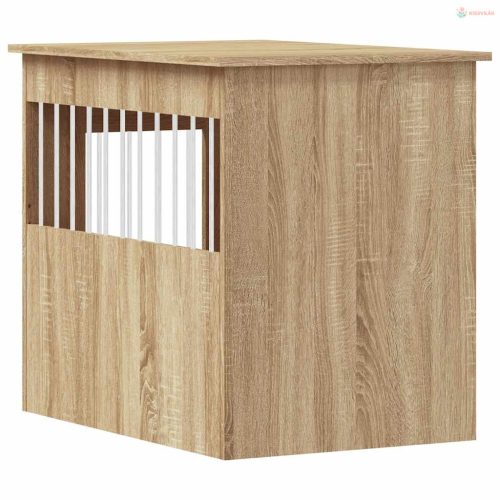 Sonoma tölgy színű szerelt fa kutyaketrec 55 x 80 x 68 cm