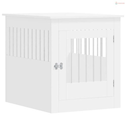 Fehér szerelt fa kutyaketrec 64,5 x 80 x 71 cm