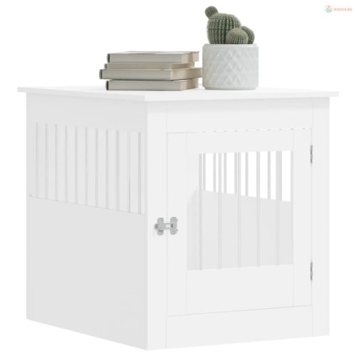 Fehér szerelt fa kutyaketrec 64,5 x 80 x 71 cm