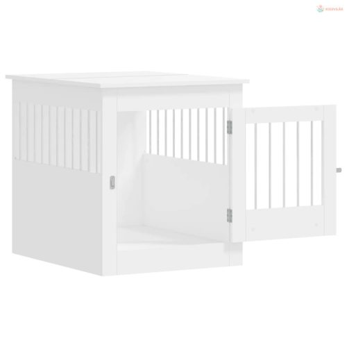 Fehér szerelt fa kutyaketrec 64,5 x 80 x 71 cm