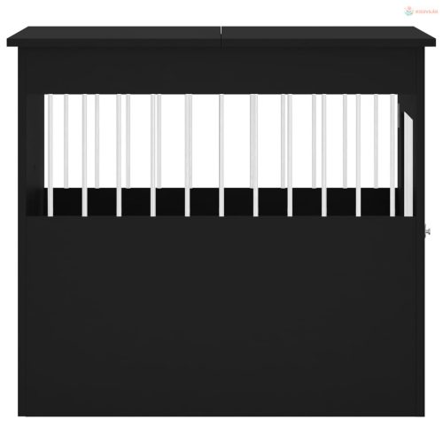 Fekete szerelt fa kutyaketrec 64,5 x 80 x 71 cm