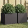 2 db fekete acél növénytartó 32 x 30 x 29 cm