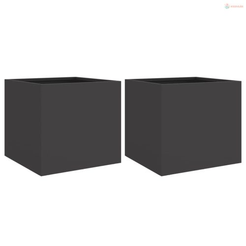 2 db fekete acél növénytartó 32 x 30 x 29 cm