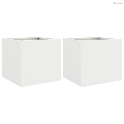 2 db fehér acél növénytartó 32 x 30 x 29 cm