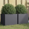2 db antracitszürke acél növénytartó 32 x 30 x 29 cm