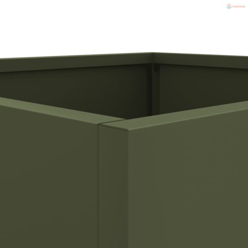 Olívazöld acél növénytartó 32 x 30 x 29 cm