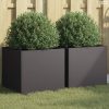 2 db fekete acél növénytartó 42 x 40 x 39 cm