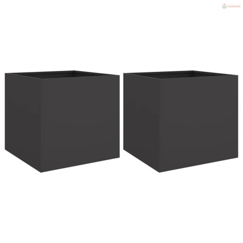 2 db fekete acél növénytartó 42 x 40 x 39 cm