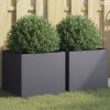 2 db antracitszürke acél növénytartó 42 x 40 x 39 cm