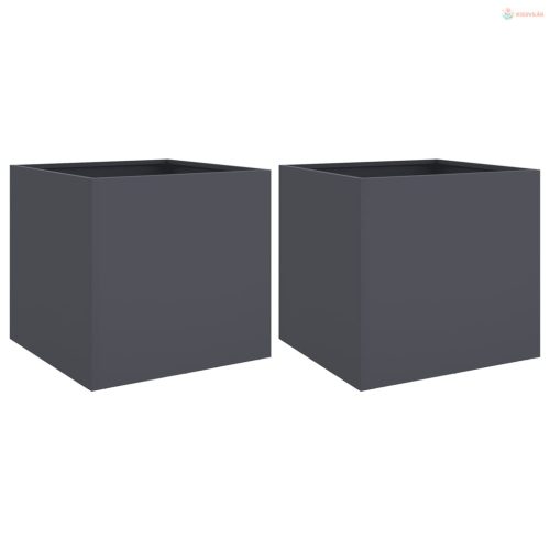2 db antracitszürke acél növénytartó 42 x 40 x 39 cm