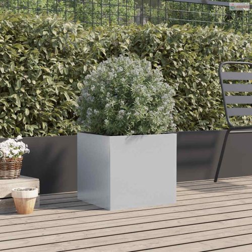 Ezüstszínű horganyzott acél növénytartó 42x40x39 cm