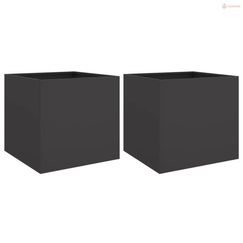 2 db fekete acél növénytartó 49 x 47 x 46 cm