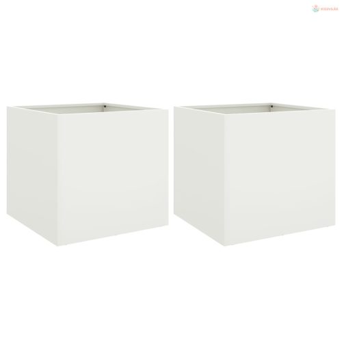 2 db fehér acél növénytartó 49 x 47 x 46 cm