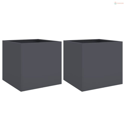 2 db antracitszürke acél növénytartó 49 x 47 x 46 cm
