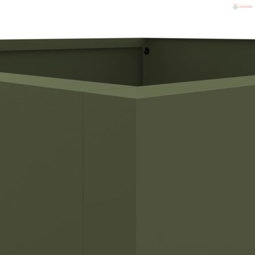 Olívazöld acél növénytartó 42 x 38 x 75 cm