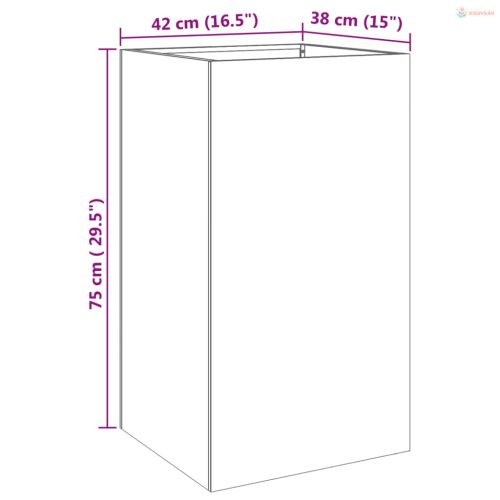 Ezüstszínű rozsdamentes acél növénytartó 42x38x75 cm