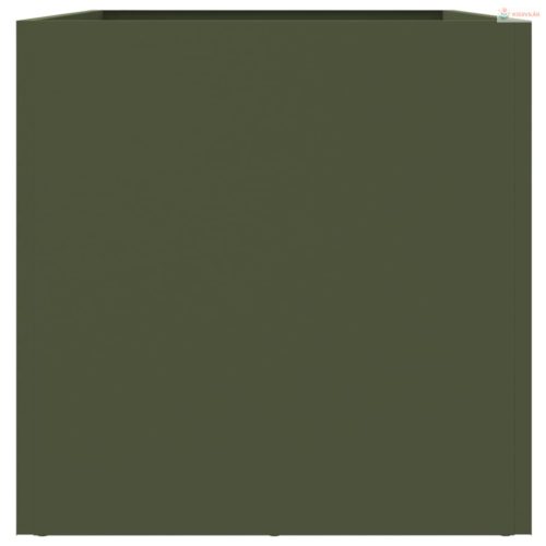 Olívazöld acél növénytartó 62 x 30 x 29 cm