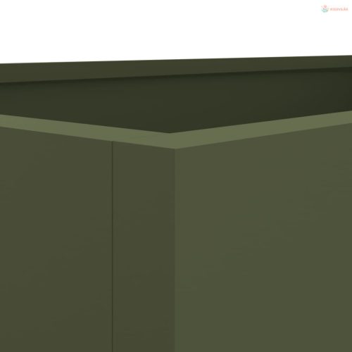 Olívazöld acél növénytartó 62 x 30 x 29 cm