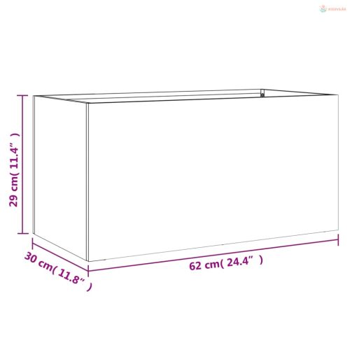 Olívazöld acél növénytartó 62 x 30 x 29 cm